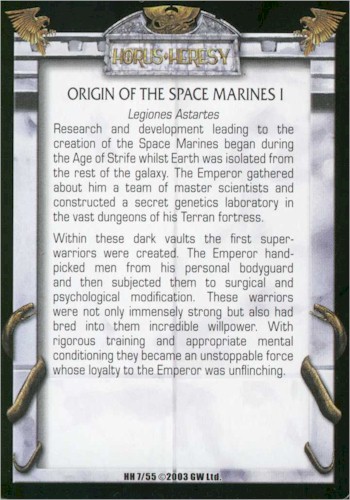 Origin of the Space Marines I
